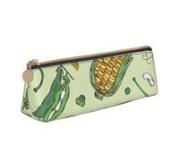 KemEng Mais Piselli Baccello Fagioli Cappero, Astuccio portapenne triangolare Astuccio portapenne portatile in pelle con cerniera Astuccio porta cosmetici