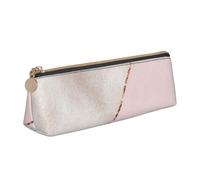 KemEng Marmo misto oro rosa impiombato, Astuccio portapenne triangolare Astuccio portapenne portatile in pelle con cerniera Astuccio porta cosmetici