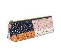 KemEng Modelli di terrazzo vettoriale senza soluzione di continuità, Astuccio portapenne triangolare Astuccio portapenne portatile in pelle con cerniera Astuccio porta cosmetici