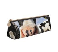 KemEng Mucche olandesi, Astuccio portapenne triangolare Astuccio portapenne portatile in pelle con cerniera Astuccio porta cosmetici