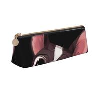 KemEng Natura del Boston Terrier, Astuccio portapenne triangolare Astuccio portapenne portatile in pelle con cerniera Astuccio porta cosmetici