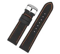 KemEng Nylon Watch Band 18-24mm NATO Sostituzione Bracciale Watchband, Argento arancione nero, 22mm
