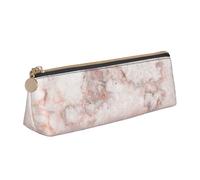 KemEng Ombre di marmo bianco glitter oro rosa finto rosa, Astuccio portapenne triangolare Astuccio portapenne portatile in pelle con cerniera Astuccio porta cosmetici