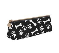 KemEng Orma di Zampa, Astuccio portapenne triangolare Astuccio portapenne portatile in pelle con cerniera Astuccio porta cosmetici