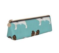 KemEng Papillon Cani Simpatico cane Toy Spaniel, Astuccio portapenne triangolare Astuccio portapenne portatile in pelle con cerniera Astuccio porta cosmetici