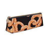 KemEng Pretzel fresco, Astuccio portapenne triangolare Astuccio portapenne portatile in pelle con cerniera Astuccio porta cosmetici