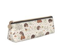 KemEng Riccio del prato, Astuccio portapenne triangolare Astuccio portapenne portatile in pelle con cerniera Astuccio porta cosmetici