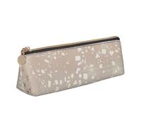 KemEng Scintilla di lamina di stelle dorate glamour vintage, Astuccio portapenne triangolare Astuccio portapenne portatile in pelle con cerniera Astuccio porta cosmetici