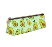 KemEng Simpatico avocado stampato, Astuccio portapenne triangolare Astuccio portapenne portatile in pelle con cerniera Astuccio porta cosmetici