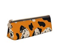 KemEng Simpatico cane dalmata, Astuccio portapenne triangolare Astuccio portapenne portatile in pelle con cerniera Astuccio porta cosmetici