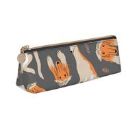 KemEng Simpatico levriero afgano, Astuccio portapenne triangolare Astuccio portapenne portatile in pelle con cerniera Astuccio porta cosmetici