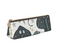 KemEng Stingray di vita marina, Astuccio portapenne triangolare Astuccio portapenne portatile in pelle con cerniera Astuccio porta cosmetici