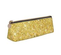 KemEng Trama glitter oro, Astuccio portapenne triangolare Astuccio portapenne portatile in pelle con cerniera Astuccio porta cosmetici