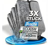 Kemes Panni in microfibra per auto, XXL, per cabina doccia e canovaccio, estremamente assorbenti e delicati, morbidi, per superfici delicate, panno in microfibra di alta qualità (3, 40 x 60 cm)