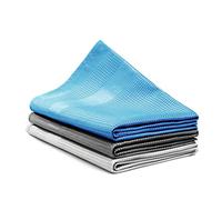 Kemes Panni in microfibra per la pulizia senza aloni, solo con acqua, panni in microfibra senza detergenti, panni in vetro, senza striature (blu/grigio/grigio chiaro)