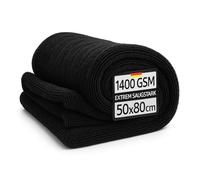Kemes Panno in microfibra per auto XXL, 80 x 50 cm, 1400 g/m², colore nero, in microfibra, 5 strati, ultra assorbenti, per la cura dell'auto