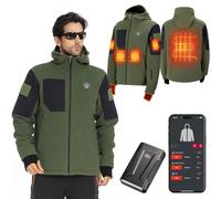 KEMIMOTO Giacca termica tattica da uomo, con telecomando app, giacca riscaldata con 8 zone di riscaldamento, giacca termica elettrica con batteria da 20000 mAh, per sci, pesca, moto, attività