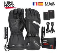 KEMIMOTO Guanti da sci riscaldati invernali Touch screen impermeabile Guanti da snowboard da donna per motoslitta Ciclismo Scooter Moto