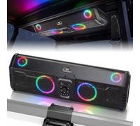 KEMIMOTO Midnight 90 UTV Sound System, All-in-One Audio Roof System con doppio subwoofer e luci RGB, potenza massima 800 W, IP66, BT 5.3, compatibile con Pro-Fit Polaris Ranger General Uforce Defender