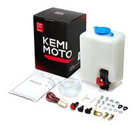 Kemimoto Pompa universale per lavavetri per auto, kit bottiglia serbatoio liquido lavavetri con pulsante a getto pompa interruttore 12 V serbatoio parabrezza