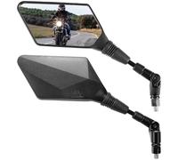 KEMIMOTO Specchietti Retrovisore Moto, E57 Omologati, Specchietto Moto Universali con M10, Specchi Laterale con Staffa per Motociclo, ATV, Scooter, Moped