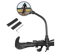 KEMIMOTO Specchietto retrovisore per bicicletta, con supporto manubrio regolabile a 360°, universale, per bicicletta, scooter, e-bike, bici da corsa, mountain bike, bici elettrica (1 pezzo)