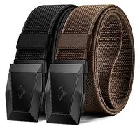 KEMISANT Cintura Uomo, Cintura Tattica Militare Cintura Lavoro Uomo 3,8cm,Fibbia a Sgancio Rapido,2Pacchetto-Nero/Marrone Chiaro2930,145cm/46-50vita regolabile