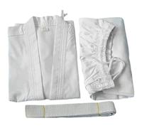 KEMKEY Tuta da Karate per Bambini Karate Gi Pollycotton Uniforme Leggera da Allenamento per Club con Cintura Bianca Gratuita,3XS