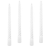 Kemladio 4 Candele Coniche Da 25,4 cm, Non Profumate, 8 Ore Di Durata - Per Cena, Halloween, Lunghe e Alte (4 Pezzi, Bianco)