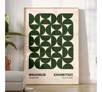 KemneT Bauhaus Verde Colore Geometrica Parete Arte Moderni Minimalista Poster Stampe Astratta Tela Quadri Quadro Soggiorno Camera Casa Decorazioni 60x80 cm Senza cornice