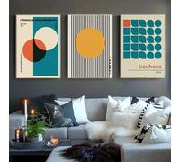 KemneT Moderni colorato Bauhaus poster stampe foto astratto geometrico colore blocco linea tela Quadri parete arte soggiorno camera casa decorazioni 50x70 cmx3 senza cornice