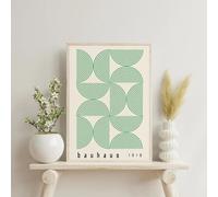 KemneT Verde Bauhaus Astratta Linea Geometria Arte Tela Quadri Contemporaneo Poster Stampa Retro Mostra Parete Quadro Soggiorno Camera Casa Decorazioni 40x60 cm Senza cornice