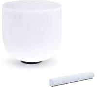KEMNGO 6" A/b Nota Una Ciotola di Canto di Cristallo for la Meditazione di guarigione del Suono, Una Ciotola di Canto di Cristallo in Quarzo glassata con attaccante in Pelle Scamosciata e o-Ring