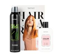 Kemon - Color Glamoon Bundle, Protezione e Luminosità per Capelli Colorati - 1 Shampoo Color Protection 250 ml + 1 Glamoon Spray Illuminante 250 ml