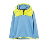 Kempa Emotion 2.0 Quarter Zip Hoodie, Felpa con Cappuccio da Uomo, Vene Blu/Giallo Lime, XXL