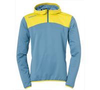 Kempa Emotion 2.0 Quarter Zip Felpa da Uomo con Cappuccio, Uomo, 200226714, Vene Blu/Giallo Lime, 3XL