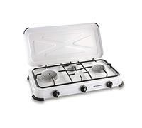 Fornello a Gas 3 Fuochi Cucina Portatile da Campeggio con Coperchio GPL Kemper