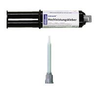 KEMPF - Colla a 2 componenti, ad alte prestazioni, 2K, plastica, metallo, extra forte, colla per metallo, plastica, 25 g, con 1 ugello di miscelazione