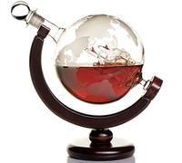 Kemstood Decanter whisky (850 ml) a forma di globo - Set di decanter whisky personalizzato per liquori, bourbon, vodka, in confezione regalo di alta qualità - Accessori da bar per uomo