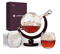 Kemstood Whisky Set Regalo Caraffa Globus + 2 Bicchieri di Whisky Regalo Scatola
