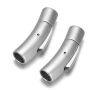 KEMTAT 2 Pezzi in Acciaio Inossidabile Chiusura a baionetta 2mm 3mm 4mm 5mm 6mm 8mm Foro PushLock Pizzo Fibbia Cordoncino in Pelle catenacci Braccialetto creazione di Gioielli