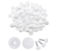 KEMUZ 100 Pezzi copriviti bianche coprivite bianco tappi Coprivite Tappi di Bianche Rotondi a Forma di Croce,Tappi a Scatto per Viti,Ideali per il Montaggio a Parete e come Decorazione per Cucina