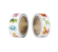 KEMUZ 1000pcs Tatuaggi per Bambini Stickers Bambini [2 Rotoli], Adesivi Carini Animali Divertenti, Impermeabili & Riutilizzabili, Per Scuola, Regali, Lavoretti Creativi, Decorazioni Casa e Quaderni