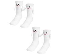 KEMUZ 2 Paia di Calzini con Mani Intrecciate, Calzini Magnetici Divertenti, Calze Strane, Regali di Amicizia, Unisex, Taglia Unica