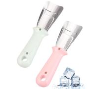 KEMUZ 2PCS Raschietto per Ghiaccio per Frigorifero e Congelatore, in Acciaio Inox con Impugnatura Ergonomica, Compatibile con Samsung/Electrolux/Indesit, Verde e Rosa