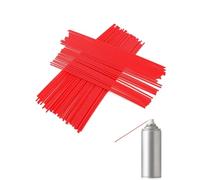 KEMUZ 50Pcs Cannucce per Bombolette Spray, 12cm Cannuccia di Estensione Sostitutiva per Bombolette Spray Cannuccia Rossa in Plastica per Flacone Spray per Spazi Ristretti Detergente Lubrificante