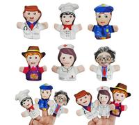 KEMUZ 6 Pezzi Marionette da Dito per Bambini, Set Famiglia con 6 Professioni Diverse, Giocattoli Educativi per Raccontare Storie, Regalo Compleanno Natale Pasqua (6 Personaggi)