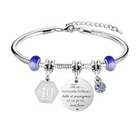 KEMUZ Bracciale Ragazza 10 Anni Compleanno, Bracciale Kidult Amicizia Con Ciondolo Portafortuna, Regalo Personalizzato Per Bambina, Gioiello Ricordo Per Festa A Tema, Garanzia Soddisfatti O Rimborsati