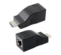KEMUZ Prolunga/adattatore da HDMI a RJ45, Trasmissione in Alta Definizione 1080p su Cavi Cat 5e/6 fino a 30m, Kit con Trasmettitore e Ricevitore, per HDTV, PS4, STB, DVD 4K/2K