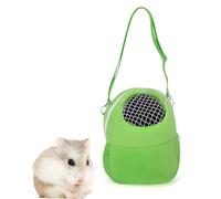 Kemuz Trasportino per Criceti e Piccoli Animali Domestici, Borsa Viaggio Traspirante con Tracolla Regolabile, Design Compatto 21x18 cm, Verde - Ideale per Conigli Nani, Cincillà e Altri Roditori